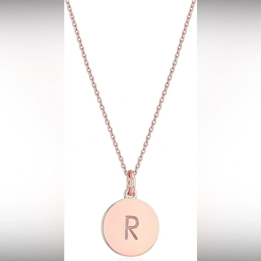 Kate Spade New York Initial Pendant Necklace R Rose Gold